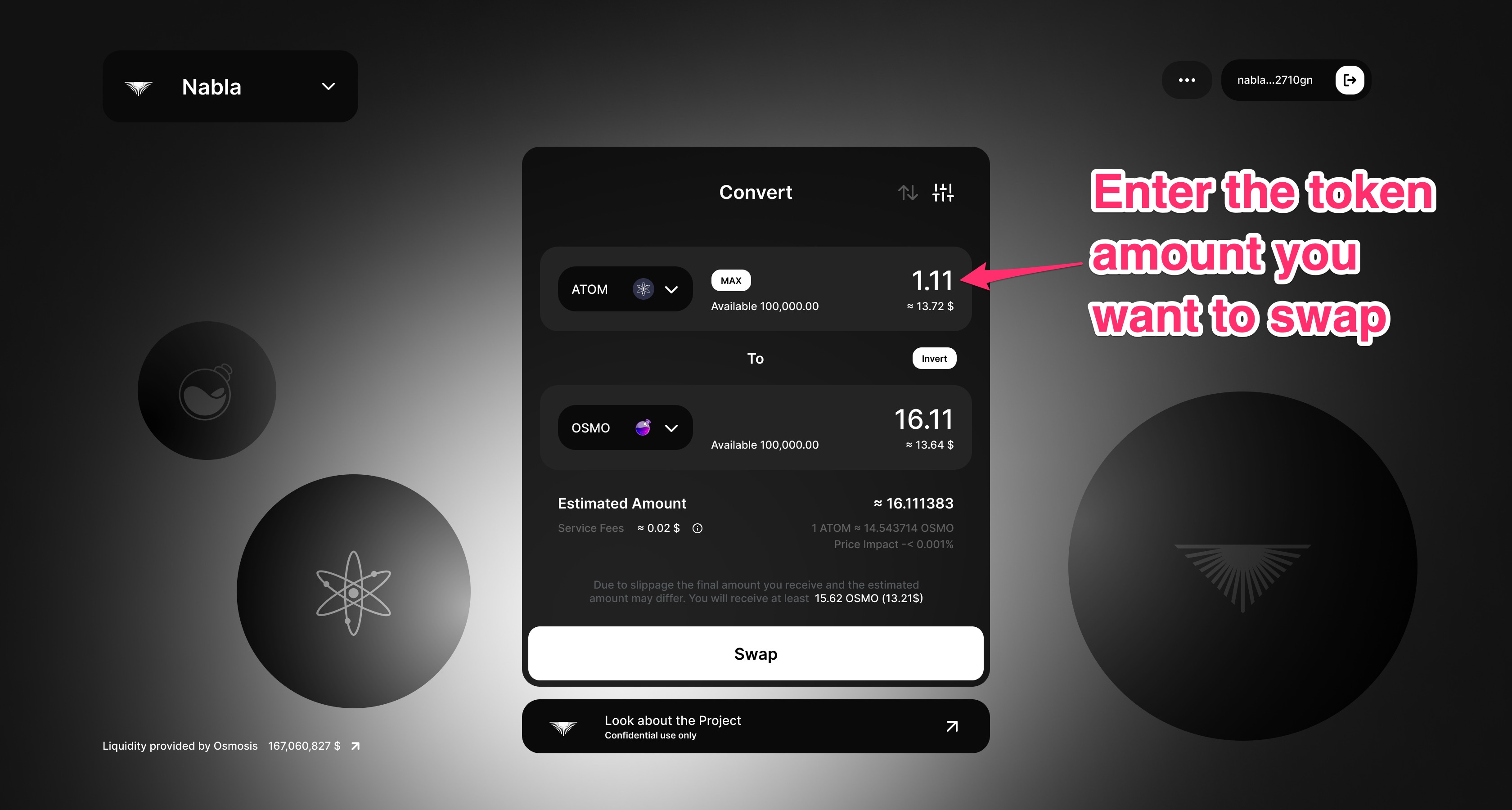 enter the token amount Enter the token amount image